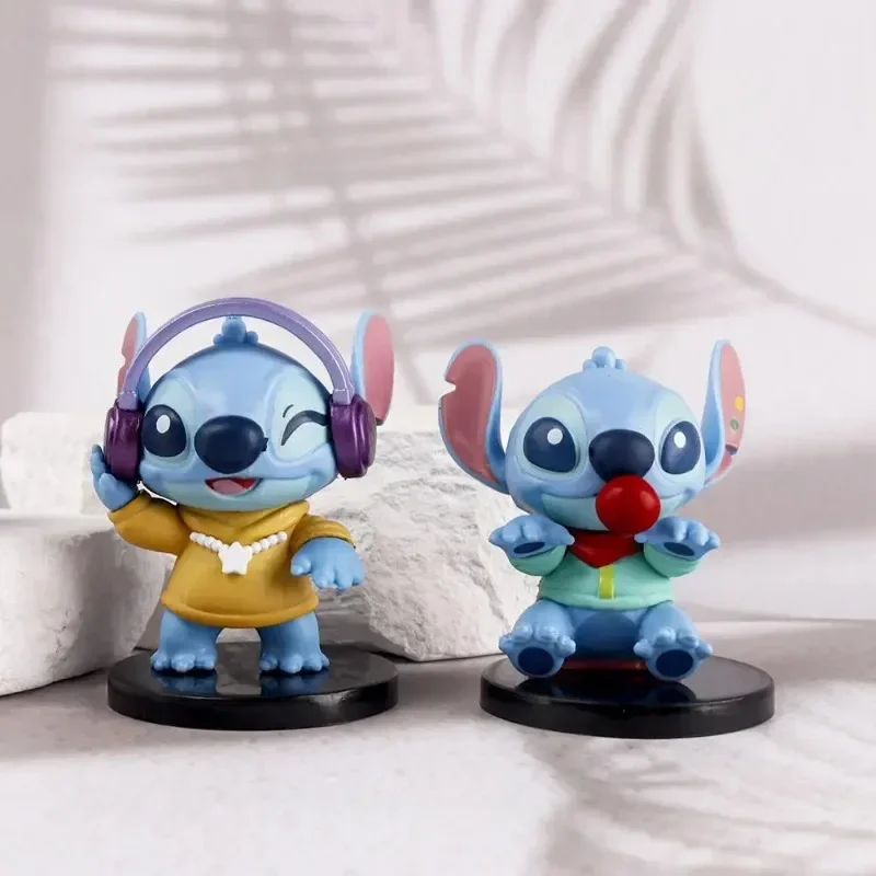 6 stücke Disney Stich Anime Figuren Puppe Cartoon Stich Spielzeug Ornamente Micro Desktop Dekoration Modell Figur Kind Geburtstag Geschenke