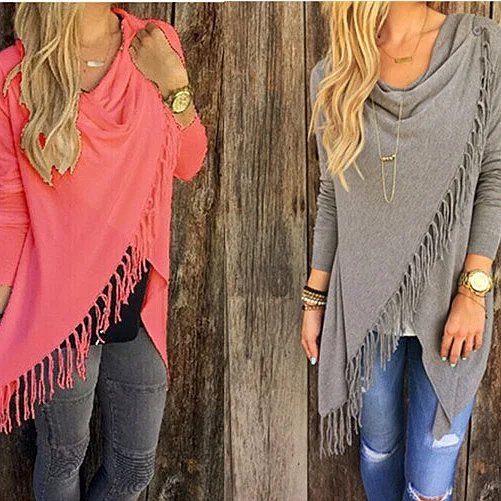 Girls Fringe Coat Classic Slim Fit Tunic Tops Spring Summer Fashion Outerwear Coats