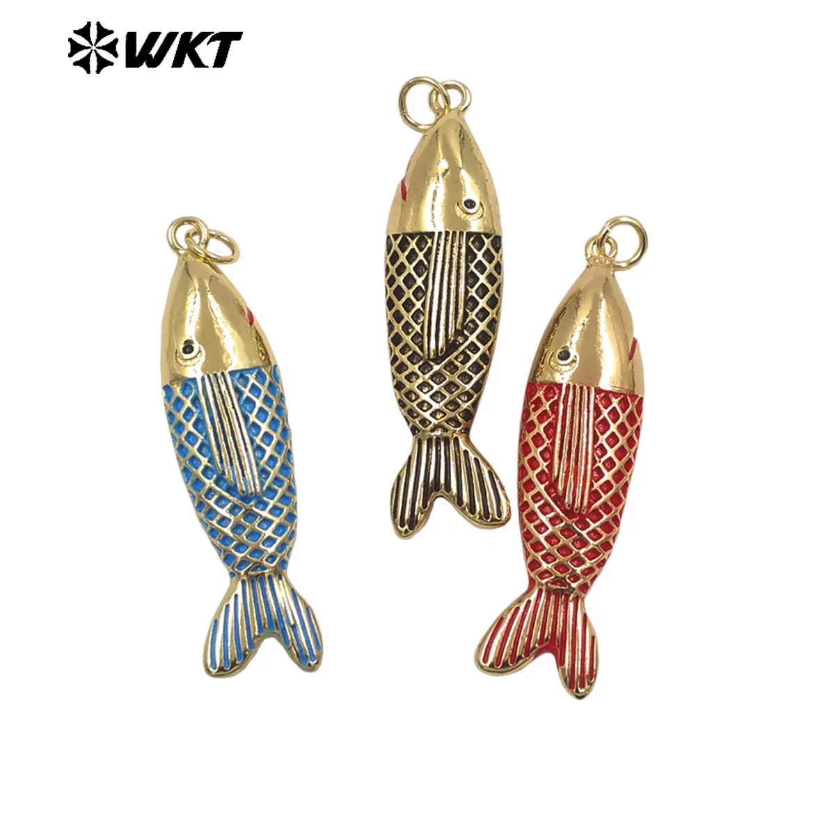 

WT-P2116 Brilliant Drop Oil Fish Shape Pendant With 18K Real Gold Plated For Women Red Carpet Event