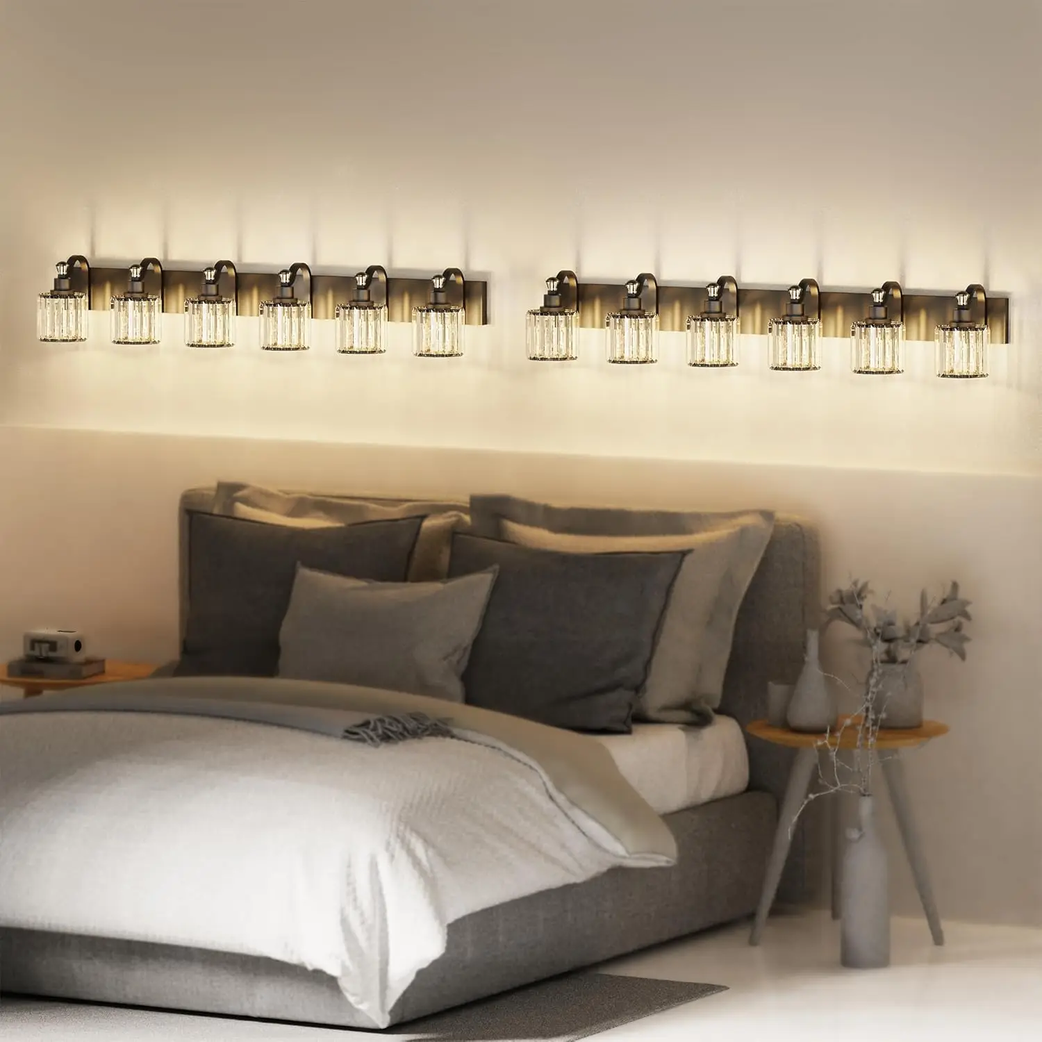 Современные хрустальные светильники для ванной комнаты, настенные светильники, светильники для душа, зеркальное стекло для дома, кухни, спальни, гостиной