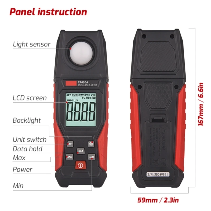 Lighting Engineering Digital Luxometer Professional Handheld Light Meter High Accuracy Luxmeter Illuminometer Photometer