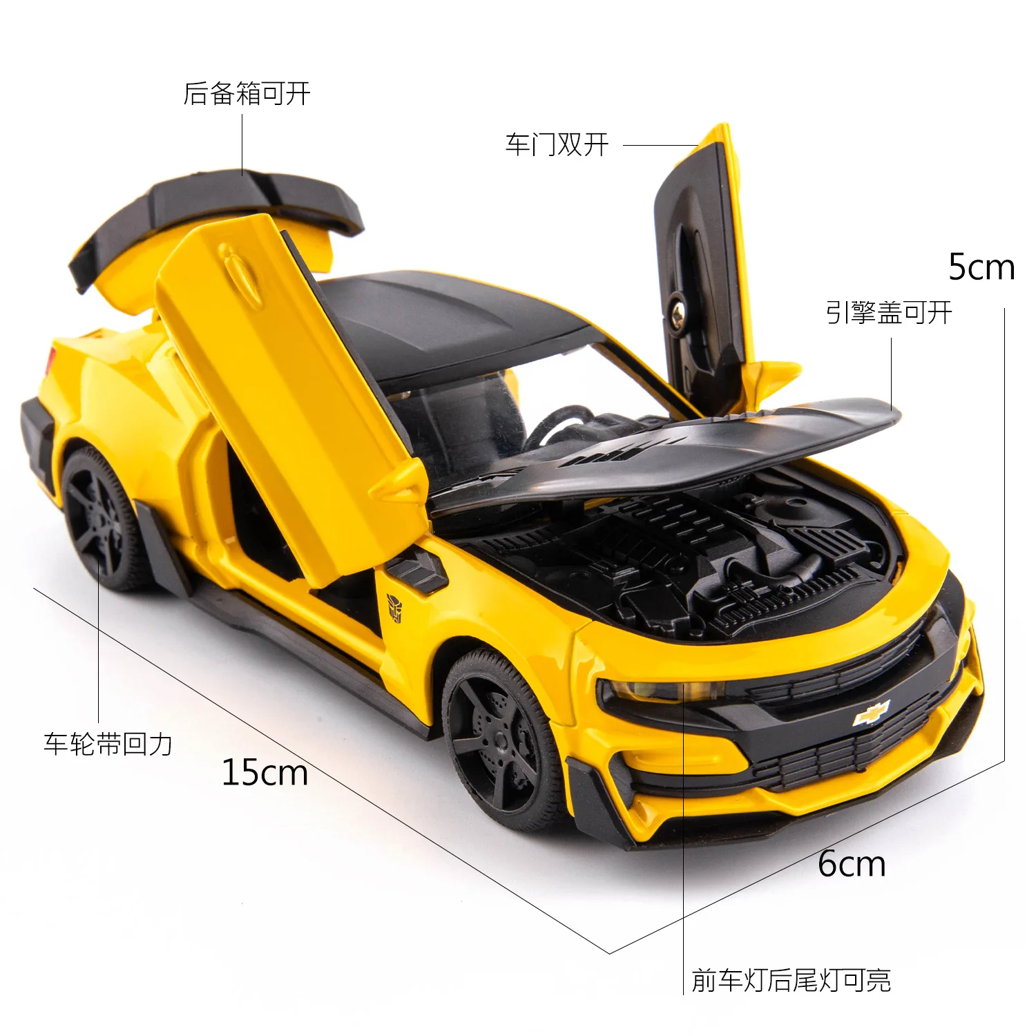 1:32 Chevrolet Camaro Automodel Legering Diecast Pull Back Met Geluid Licht Kinderen Model Speelgoedauto Collectie Voor Kinderen Cadeaus A324