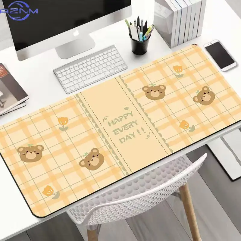 Mousepad de desenho animado com ilustração de menina fofa, tamanho grande, para dormitório, mesa de computador, teclado grande.