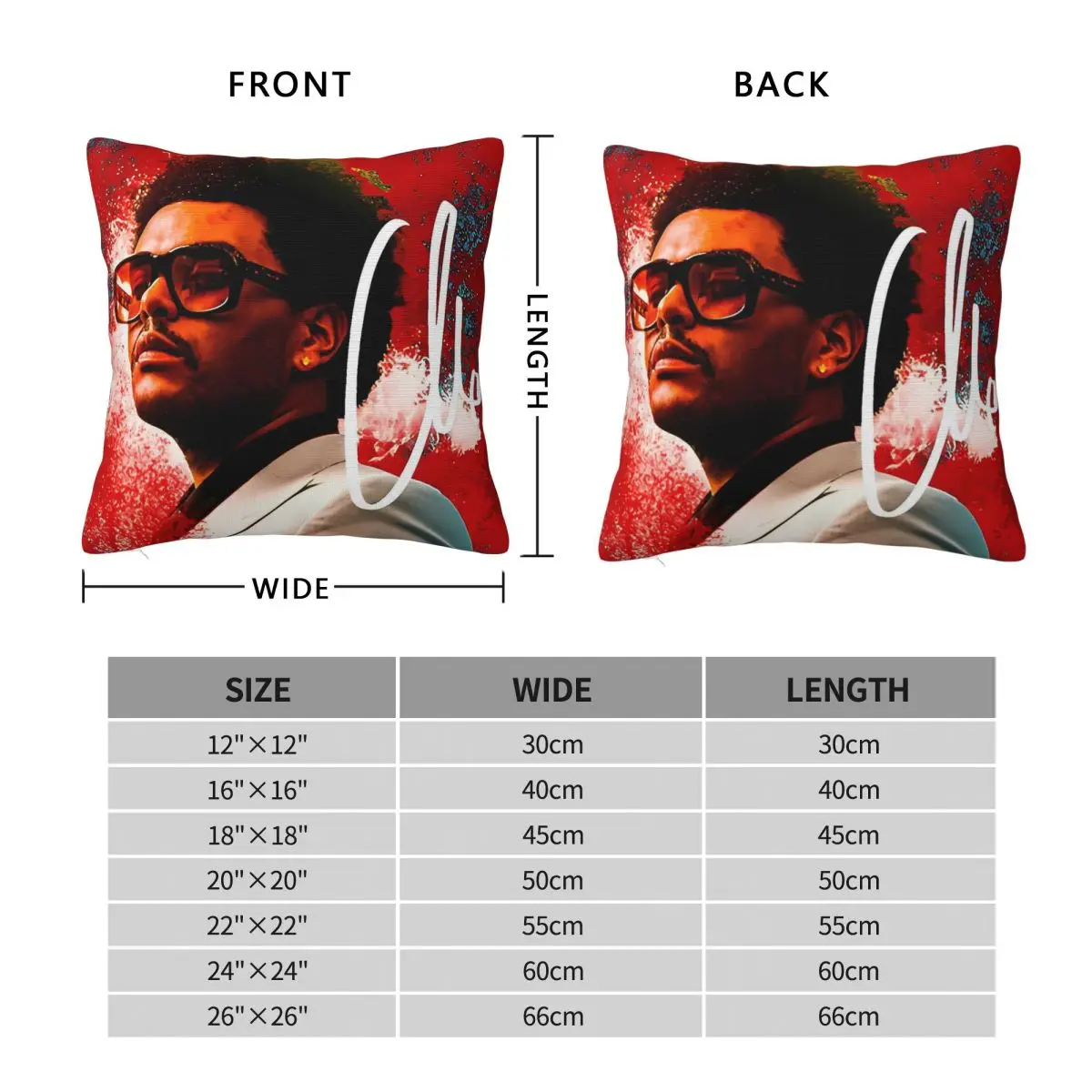 The Weeknds Rapper Singer (32) Pillow Cover Soft Pillow Case Cushion Cover Fashion Graphic Pillowcases For Sofa Car Home Decor