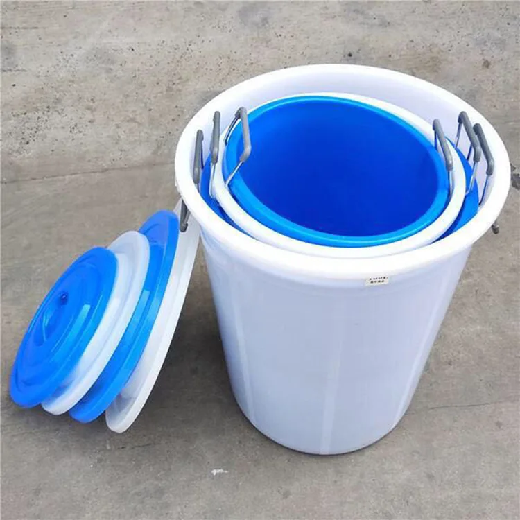 Picture 5: Plastic Bucket with Lid Iron  50/60/160/280 Blue White Plastic Iron Handle