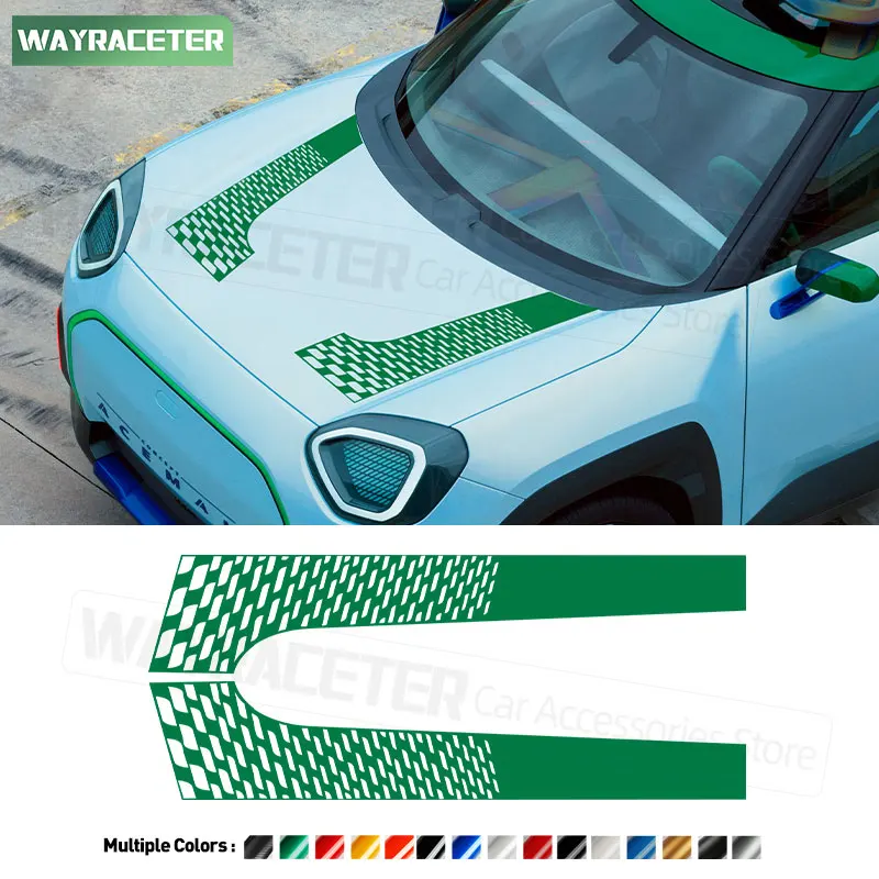 

Car Engine Cover Vinyl Decal Hood Bonnet Stripes Sticker For MINI Aceman John Coopers Works 2024 2025 J05 JCW Accessories