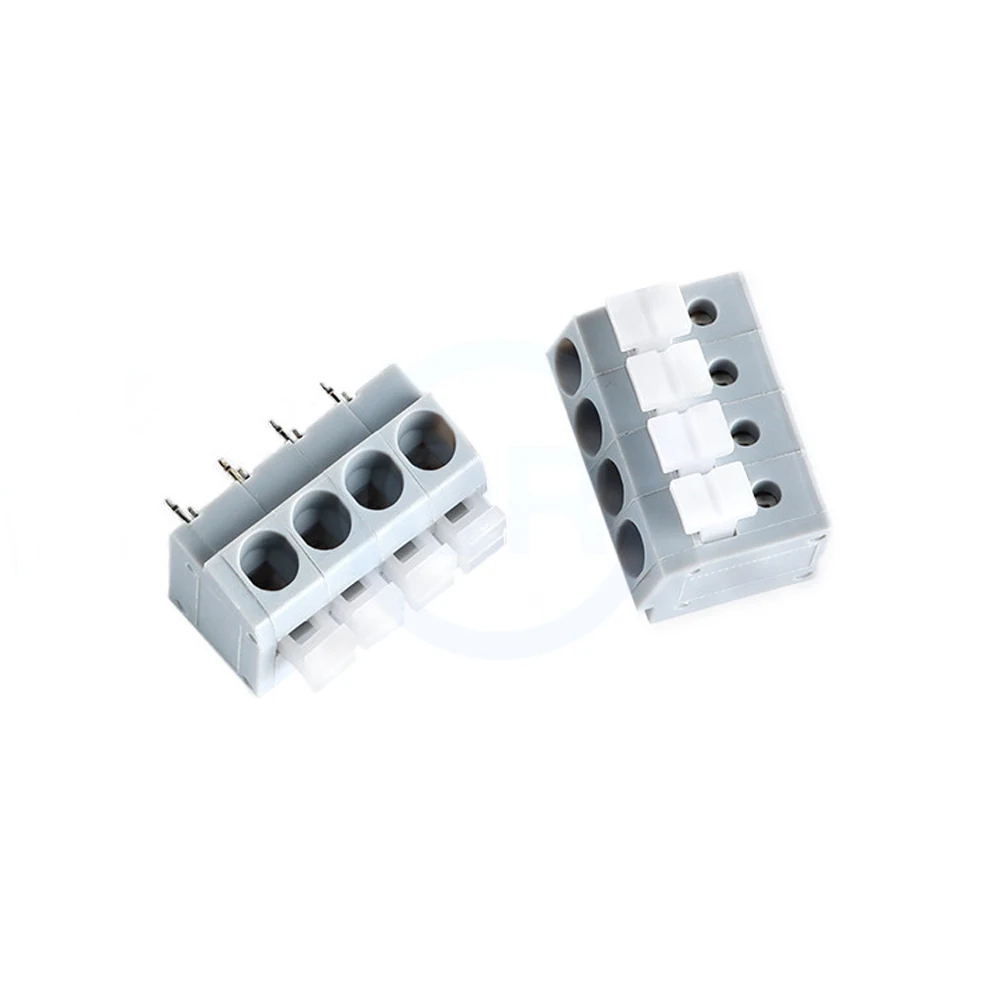 (5 قطعة) KF202 - 5.0 صف مزدوج مستقيم التوصيل 5.0 مللي متر الملعب الربيع محملة PCB محطة كتلة 2-8Pin