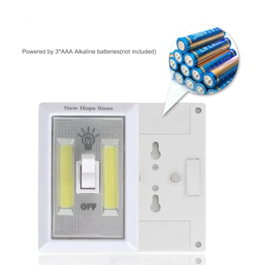 COB LED Night Lights, Battery Operated Cordless Switch 300 Lumen Closet and Cabinet Lamp for Baby Nursery, Hallways and Bedroom
