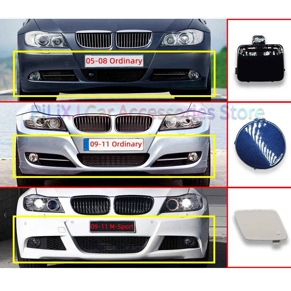 Front Bumper Towing Hook Cover Cap Shell For BMW 3 320 325 330 E90 E90LCI E91 M-Sport 2005 2006 2007 2008 2009 2010 2011 Painted