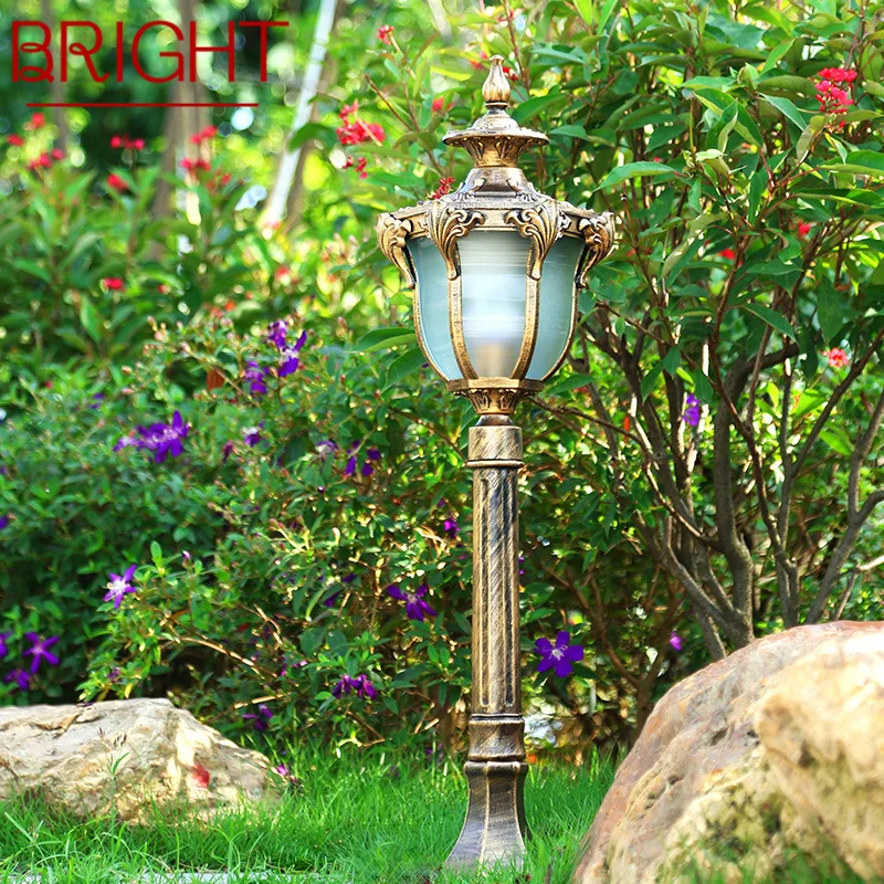 

BRIGHT Bronze Outdoor Lawn Light LED Retro Garden Lamp Waterproof IP65 Home Decor for Courtyard Villa Fixture