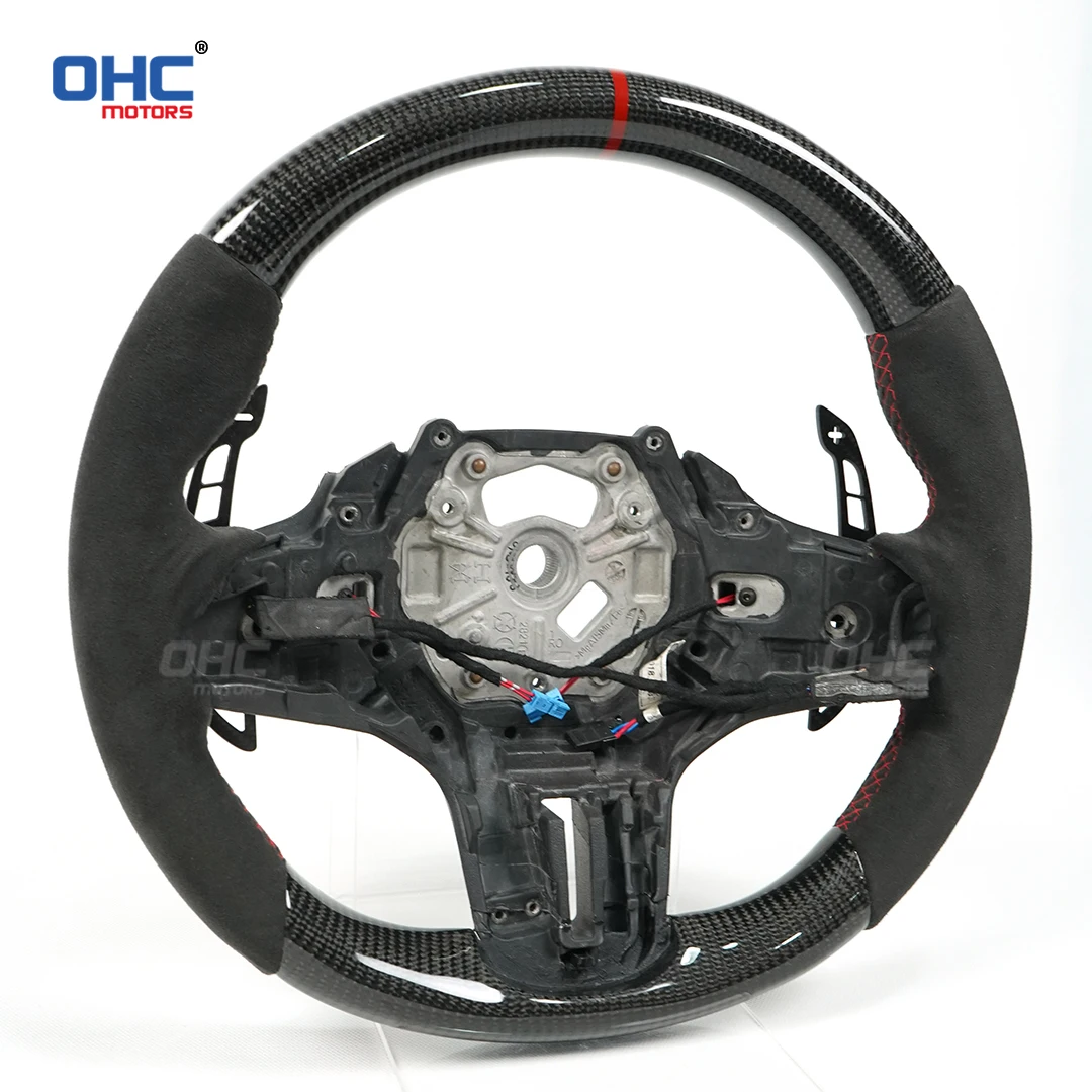 عجلة قيادة من ألياف الكربون OHC من الجلد الكانتارا لعجلة القيادة BMW G20 مع محولات المجداف #2