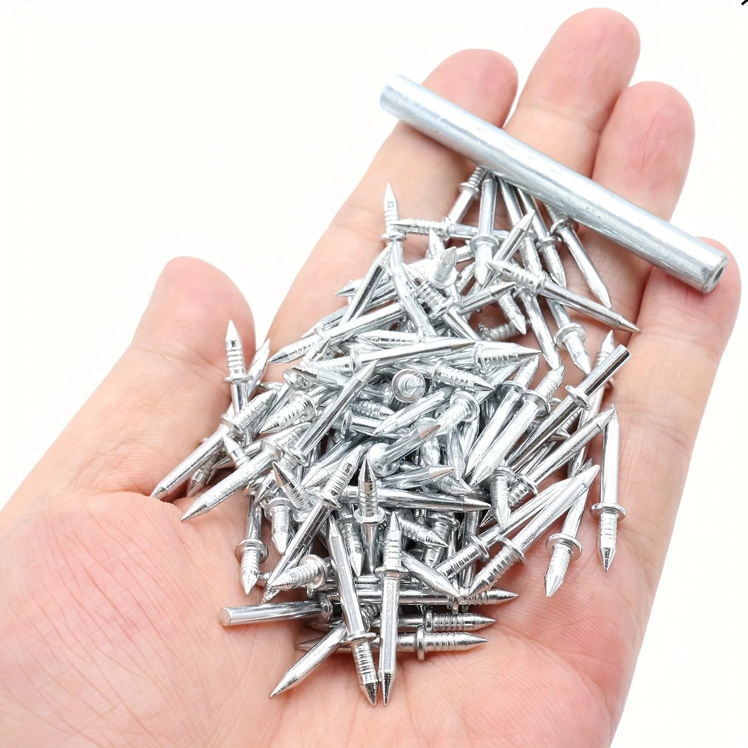Baseboard Nail 100 Pcs Double Head Stainless Steel No Trace Hidden Easy Install Wood Furniture Home DIY