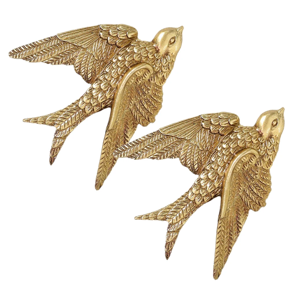 

2pcs Wall Resin Material Wall Hanging Decoration Lightweight Realistic Garden Decor Bird Adornment