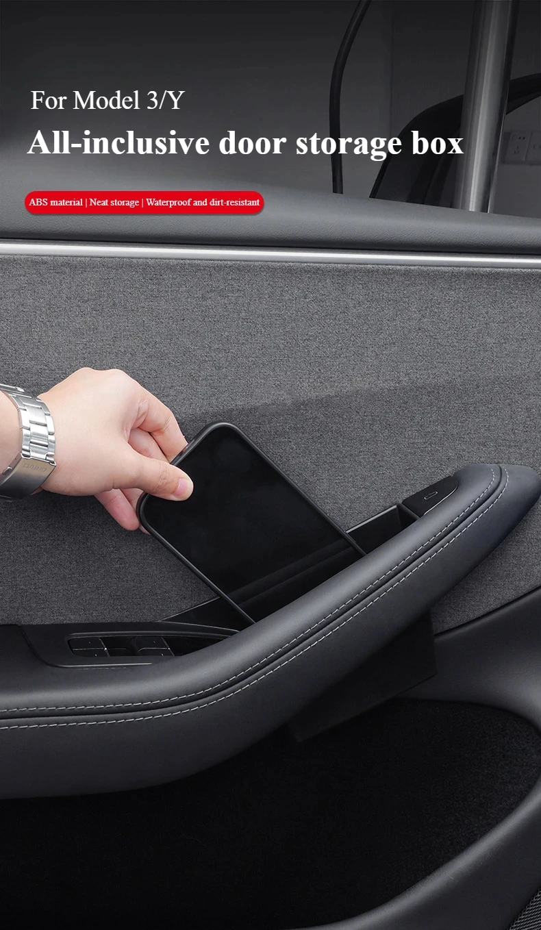 Türgriff-Aufbewahrungsbox für Tesla Model 3 Y YL Juniper Highland 2020-2026 – All-inclusive-Organizer für den inneren Türgriff – Detail 2