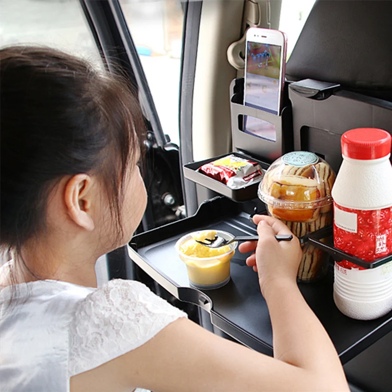 Car Computer Table Seat Back Storage Car Chair Back Dining Table Multifunctional Children\'s Tray Car Beverage Rack Folding Stand