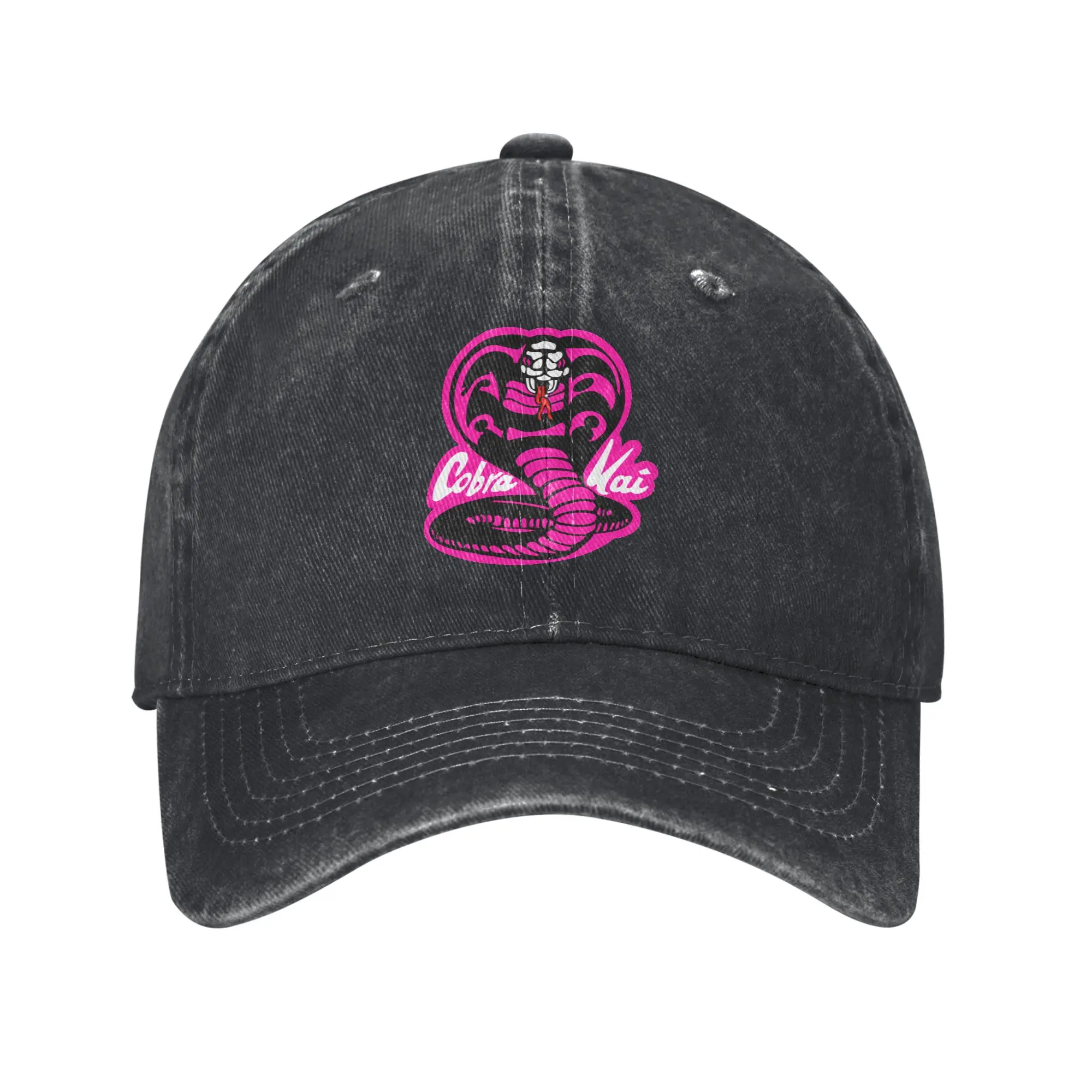 Custom Pink Cobra Kai Karate Kid Baseball Cap Women Men Adjustable Strike First Strike Hard No Mercy Dad Hat Streetwear