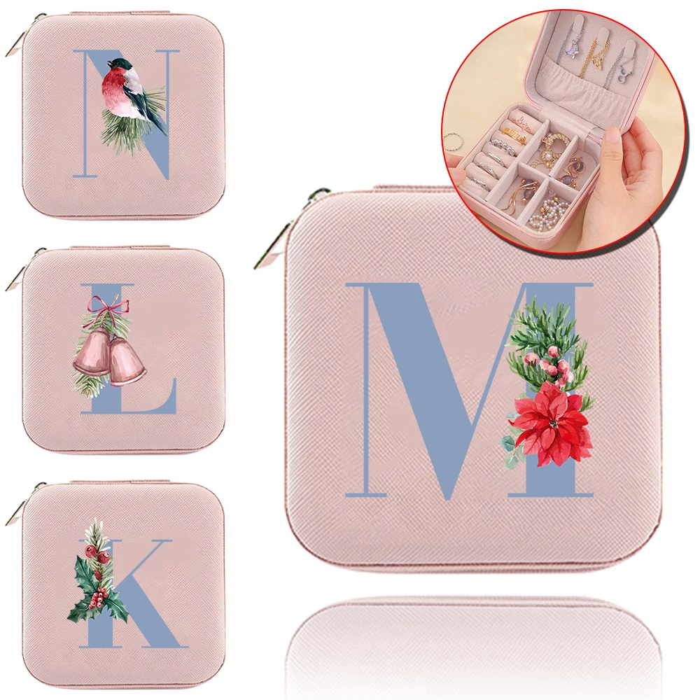 2026 Portable Jewelry Box High-quality Zipper Simple Earrings Ring Jewelry Casket Blue Series Large Capacity Travel Organizer