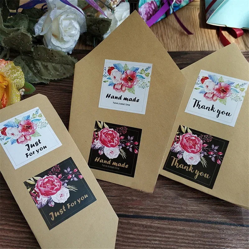 80pcs/pack More Beautiful Square Justforyou Seal Stickers Packaging Label Stationery Sticker And Thankyou Hand Made Stickers