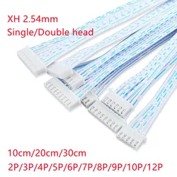 10pcs Single/Double Head 2/3/4/5/6/7/8/9/10/12P Blue White XH 2.54mm Pitch Connector Cable Length 10/20/30CM 2468-24AWG