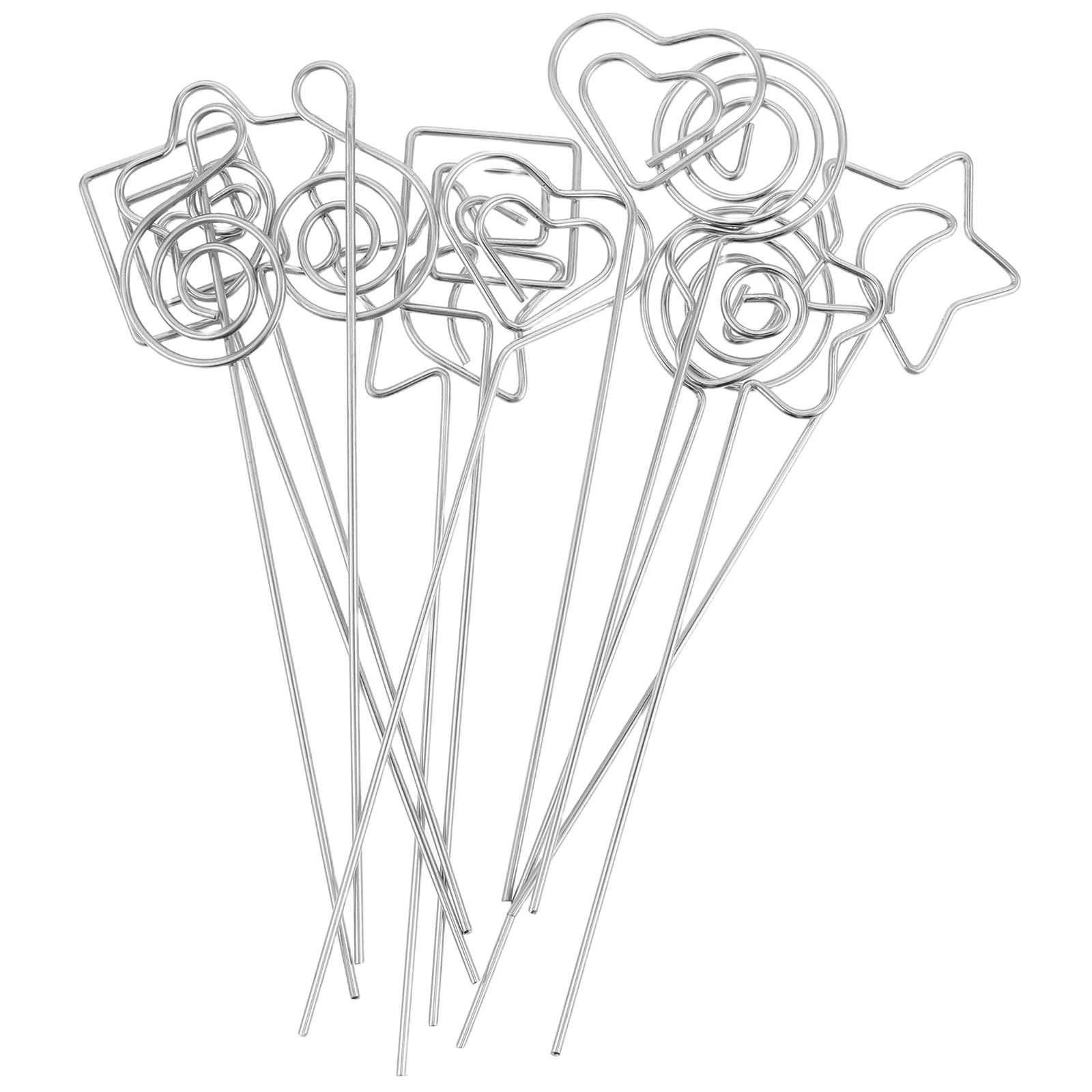 

12pcs Memo Holder Clip Paper Decorative Place Card Stand Iron Index Office Note Folder Stylish Aesthetic Versatile Diy Design