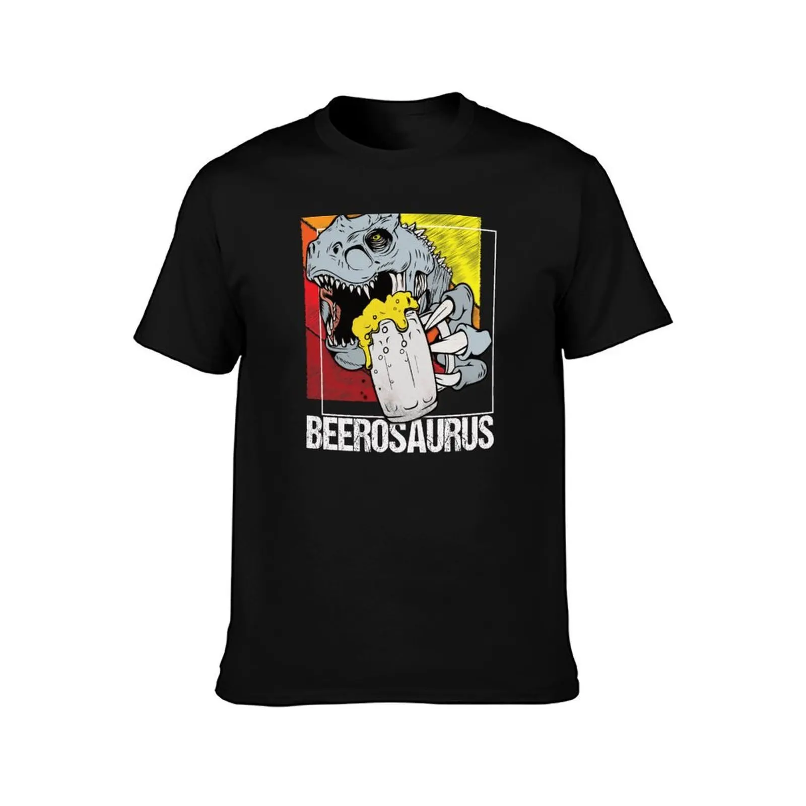 Beerosaurus Bierosaurier with beer glass - Beer lover Dino Rex Design T-Shirt funny t shirts cotton T-Shirt