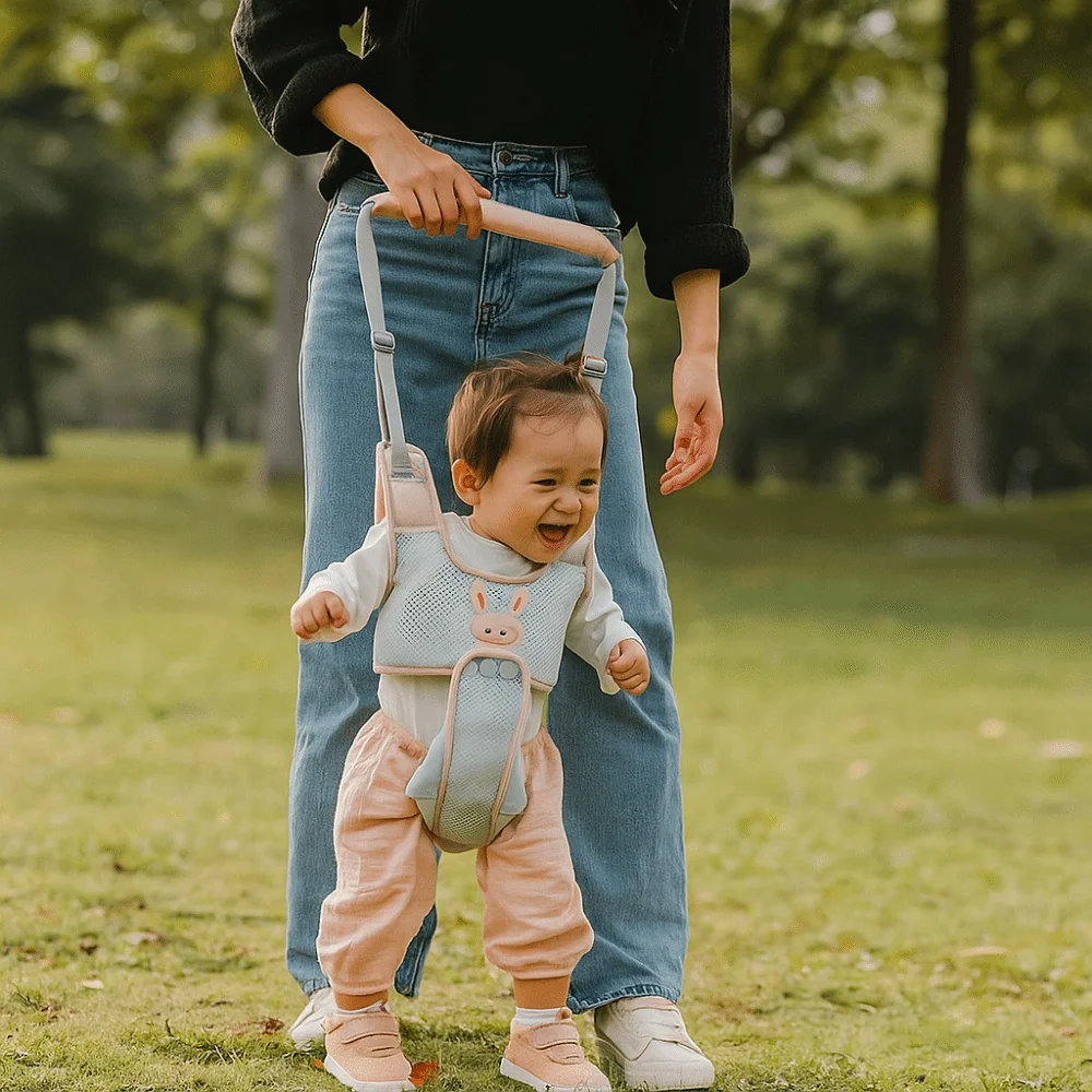 Safety Infant Walker Harness Breathable Adjustable Learning Walk Support Assist Trainer Long Handheld Toddler Assistant Belt
