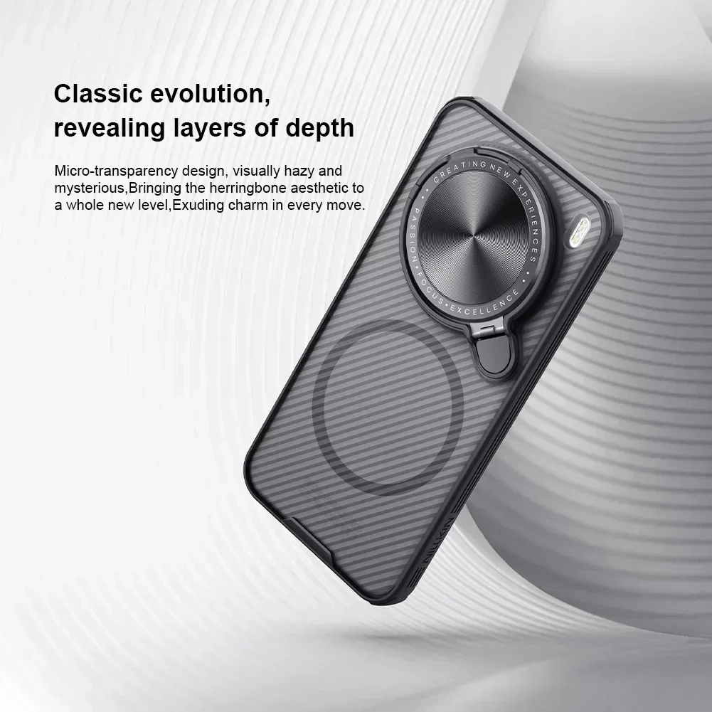 NILLKIN-Magnetic Case for Vivo X200 Pro, Micro-transparent, Clear Version, Flip-Style Lens Protection, MagSafe Cover with Holder