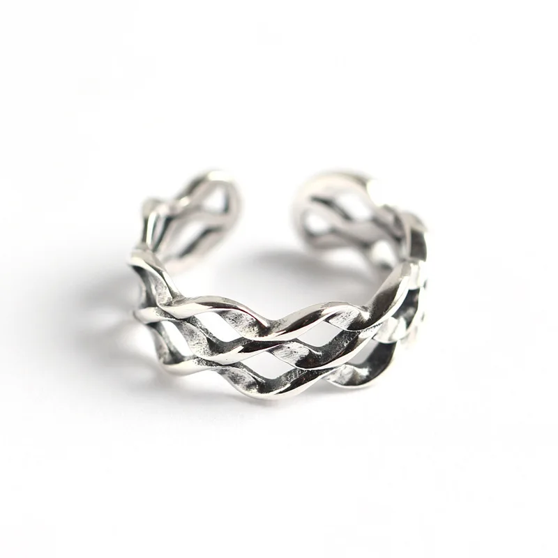 QMCOCO Silver Color Simple Personality Geometric X-Shaped Pattern Open Adjustable Ring For Women Jewelry Birthday Gifts