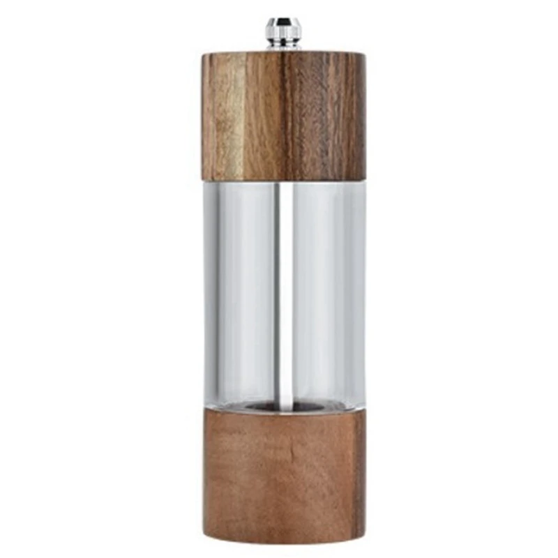 

3X Pepper Grinder Transparent Pepper Mill Salt Grinding Ceramic Core Multipurpose Seasoning Bottle Cruet 6 Inches