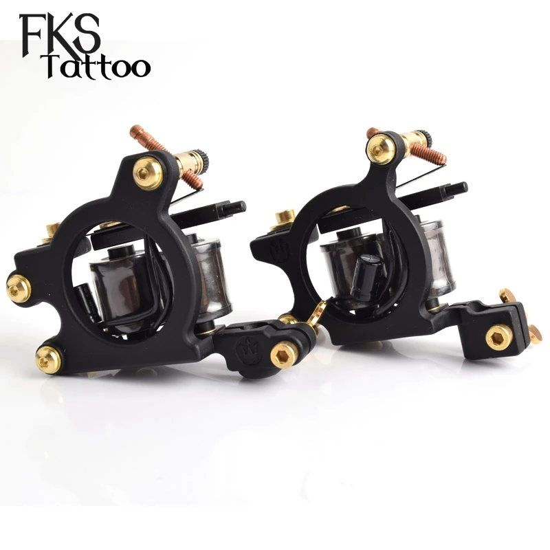 2pcs Tattoo Machine Coil Iron Frame Tatoo Machine 1pc Liner Machine Tattoo+1pc Shader Tattoo Gun 10 Wrap Tatto Machine