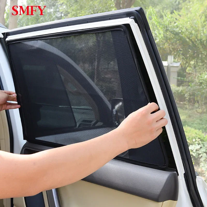 For GWM ORA R1 Black Cat 2021-2023 Magnetic Car Sunshade Side Window Sun Shade Sun Visor Front Rear Glass Frame Mesh Curtains