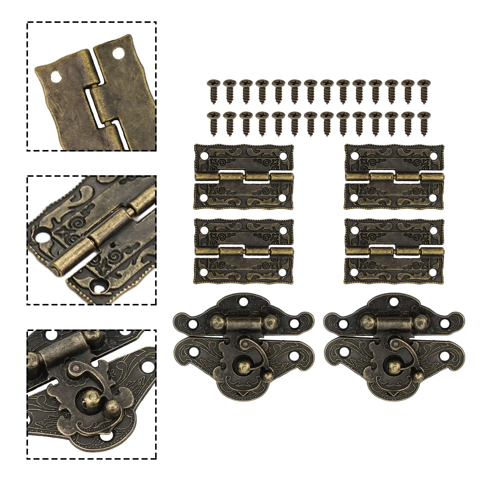 Hinges Locking Hasps Bronze Cabinet Hinge Easy To Install Vintage Design Zinc Alloy Home Office Perfect For Boxes
