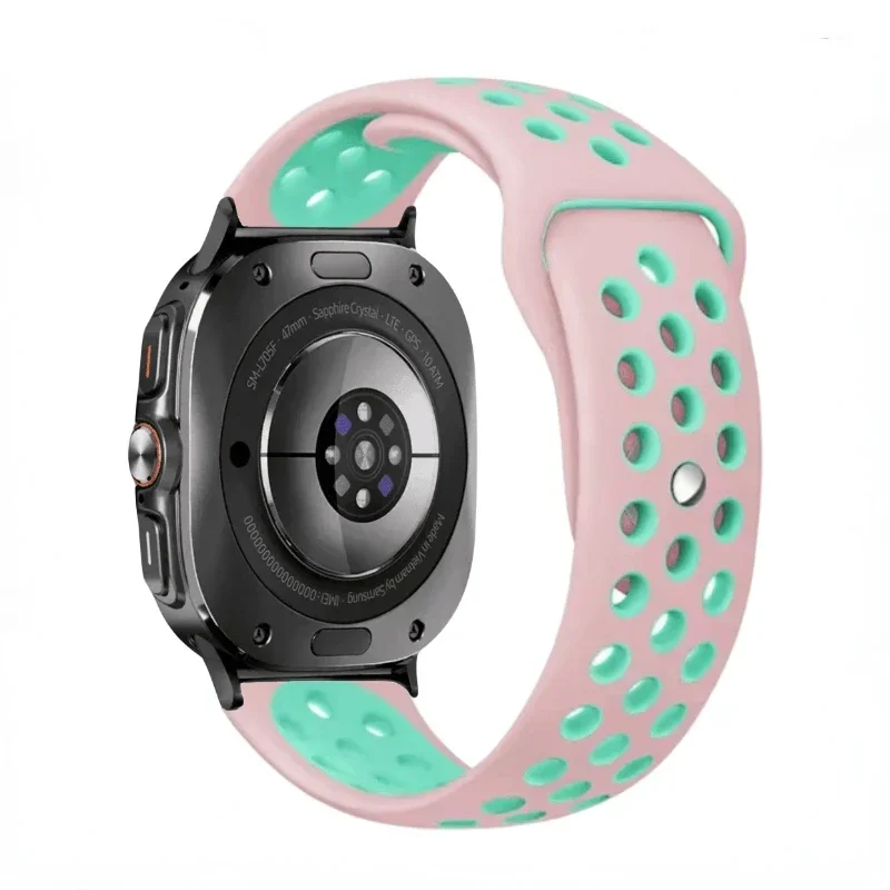 スポーツ通気性シリコンストラップ Samsung Galaxy Watch Ultra 2025 47mm ツートンブレスレット Galaxy Watch 8 Ultra 47mm バンドコレア