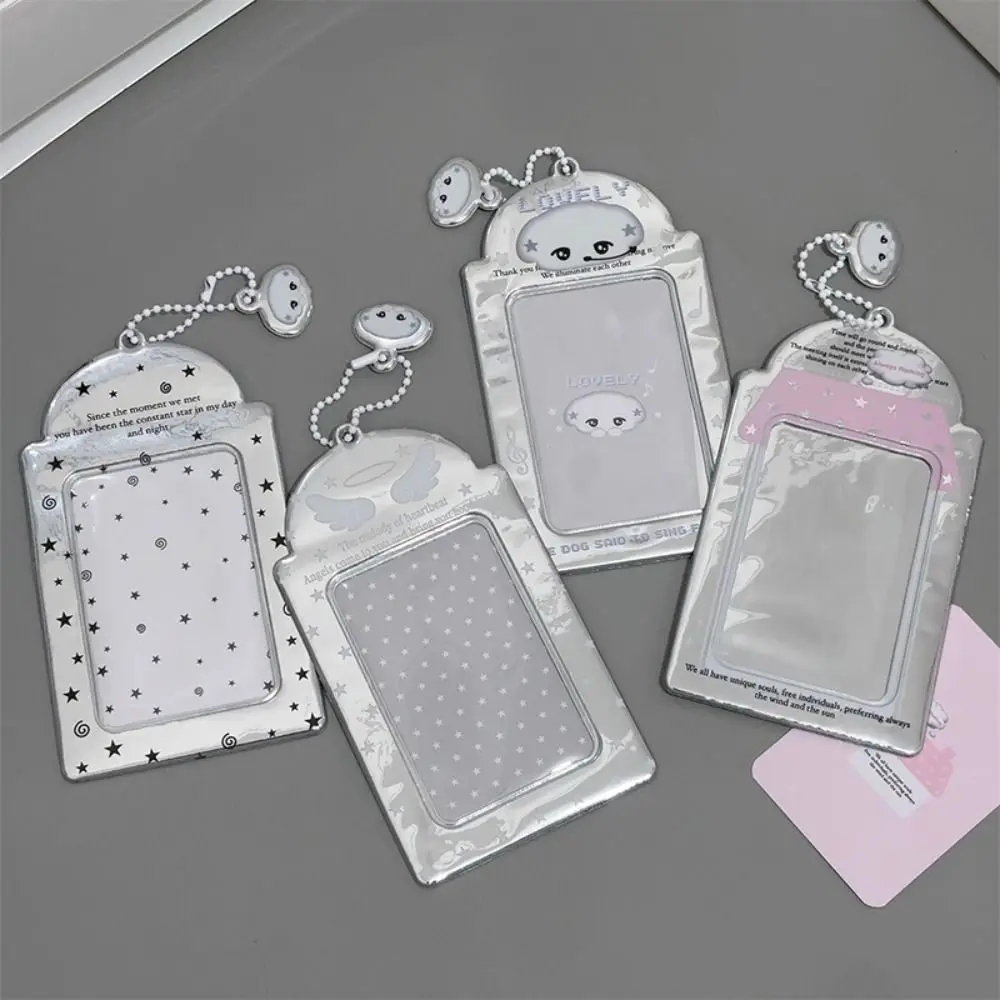 New 3 Inch Kpop Photocard Holder Picture Display PVC Idol Photo Frame Pendant Silver Card Holder