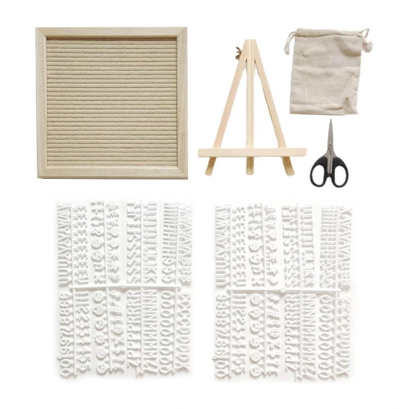 Felt Letter Board 9.8x9.8Inch with Pre-cut Letters Numbers Stand for Wedding