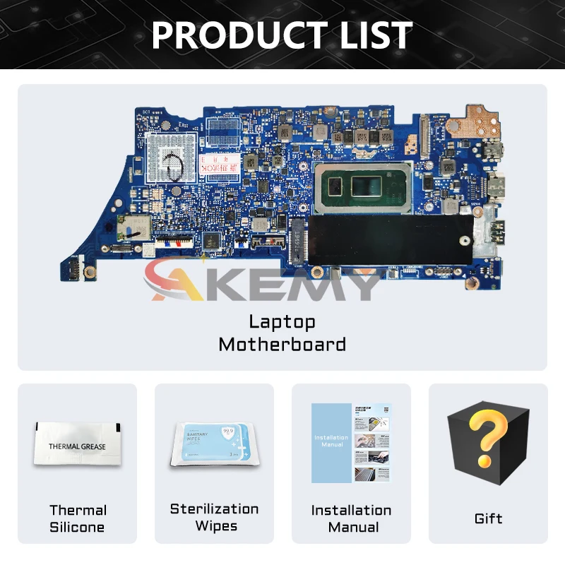 Imagem -06 - Akmey Ux434fa Placa-mãe para Asus Ux434fl Ux334f Ux334fl Ux334fa Ux434flc Ux463fl U4600f Ux434 Placa Principal i5 i7 Cpu 8g 16g Ram