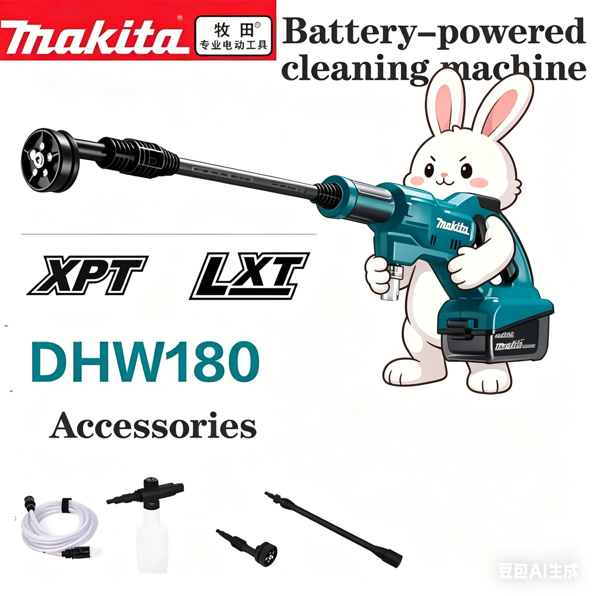 

Makita Battery 18V DHW180 Wireless Car Wash Gun High Pressure Cleaner Outdoor Portable with 5 Modes