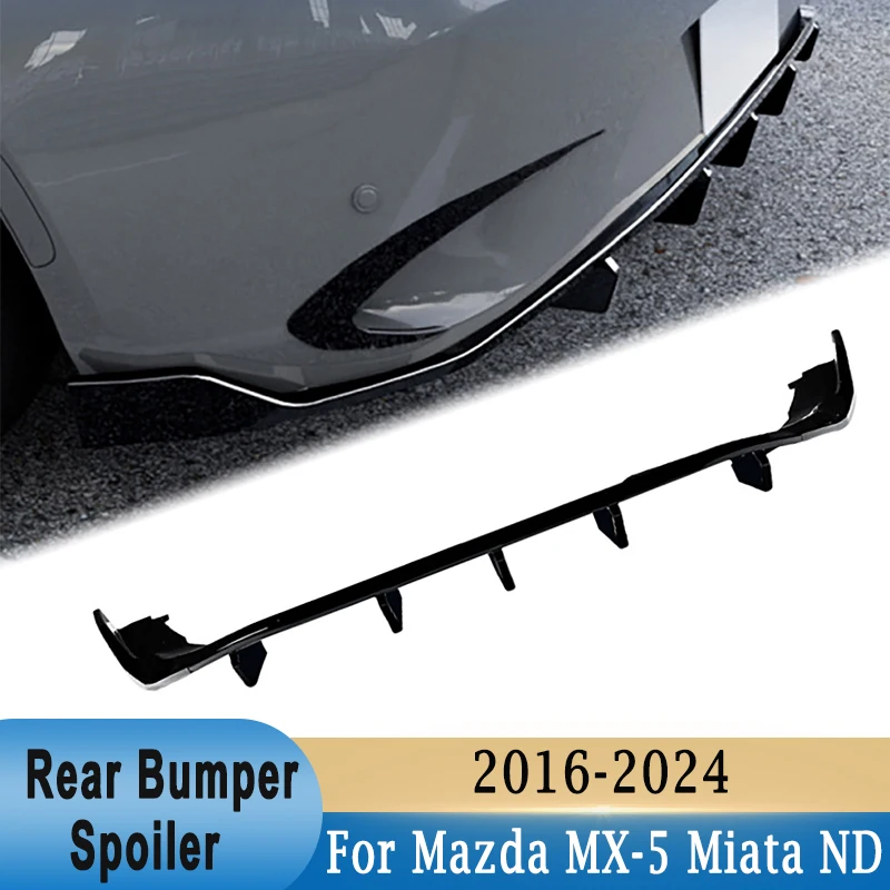 

Rear Bumper Airflow Diffuser Lip ABS Boot Spoiler Splitter High Quality ABS Plastic for Mazda MX-5 MX5 Miata ND 2016-2024