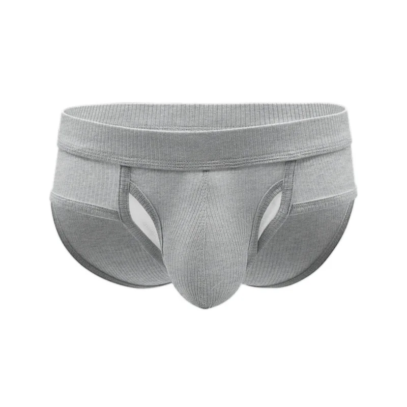 

Sexy Men's Modal Rib Trunks U Convex Pouch Breathable Separate Pouch Briefs