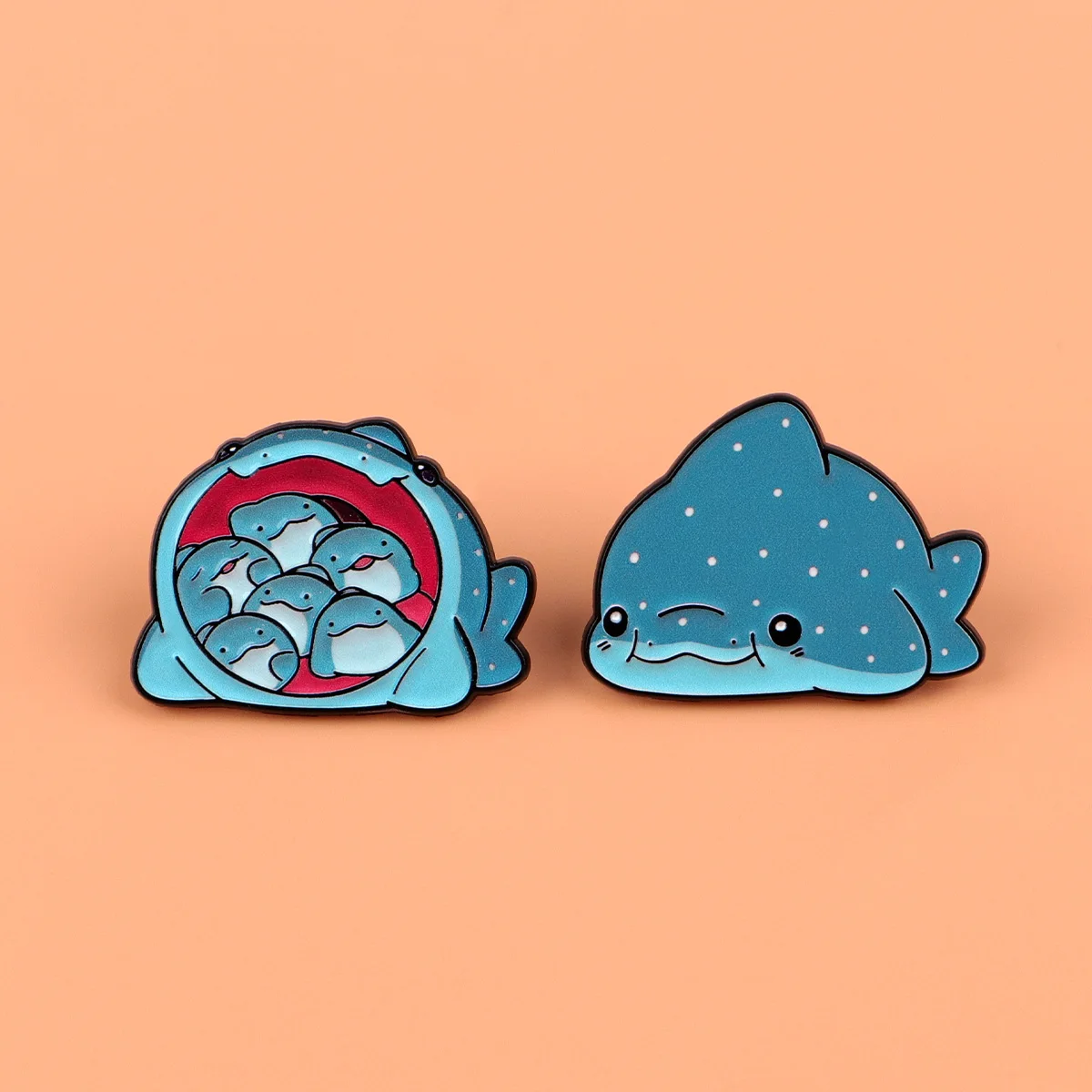 2pcs Cute Shark Enamel Pin Cartoon Whale Brooch For Coat Backpack Pins Fashion Lapel Badges Jewelry Gift for Friends