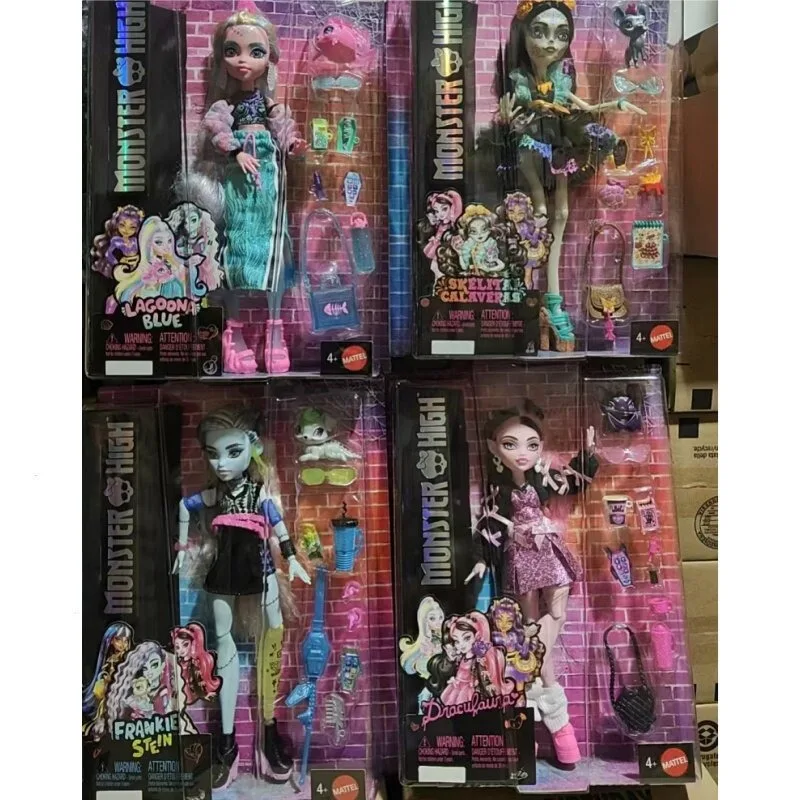 Free Shipping Original Monster High Skelita Draculaura Frankie Stein Lagoona Blue Dolls for Girl Toy for Children Christmas Gift