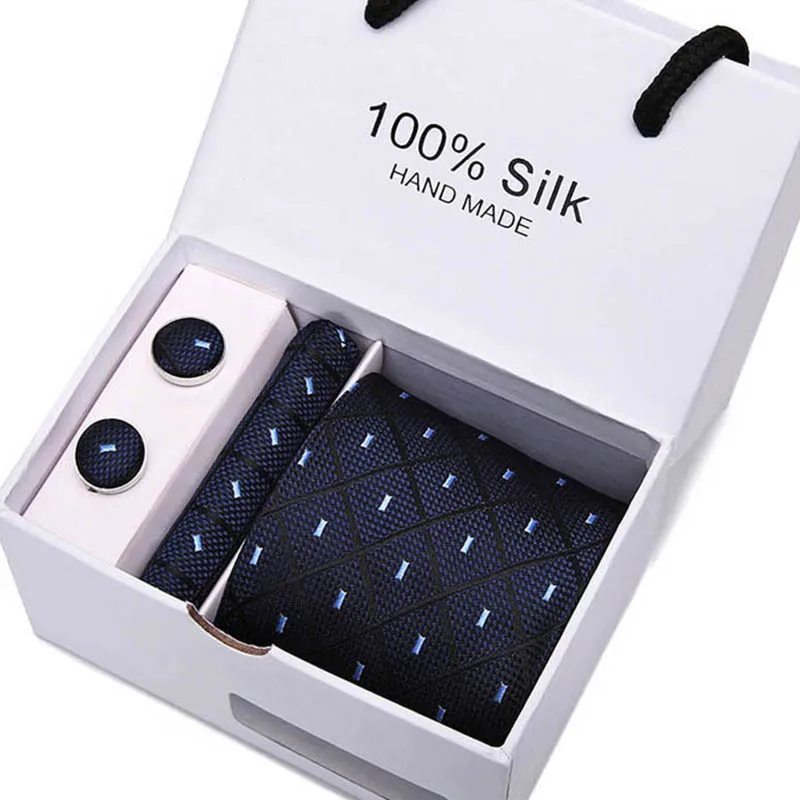 Men's classic Tie set Gift box New jacquard tie Business Formal Tie set Men's Father's Day solid set accessories