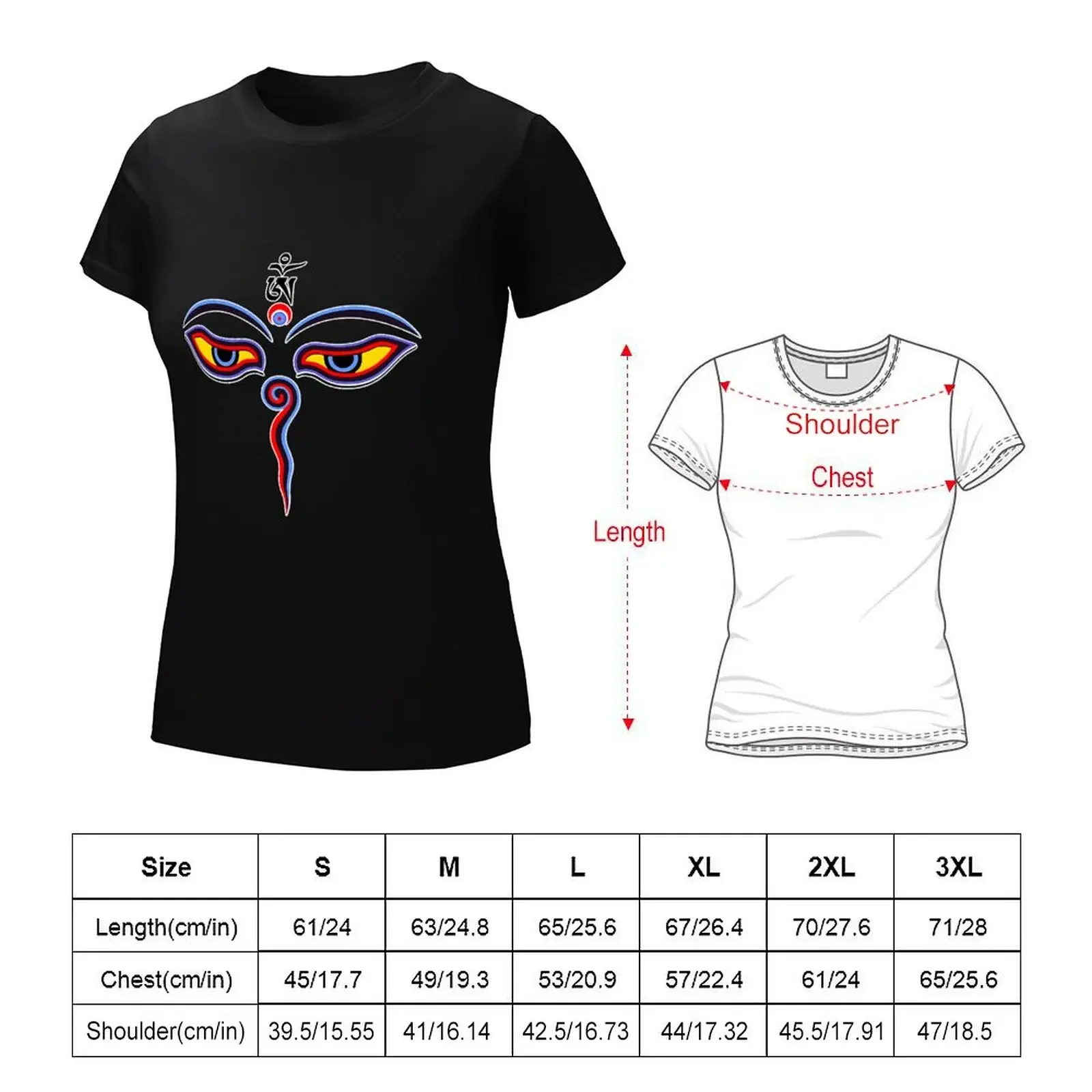 Wisdom Eyes Of Buddha - Bodhnath temple eyes IV T-shirt female lady clothes cute clothes Women t-shirts