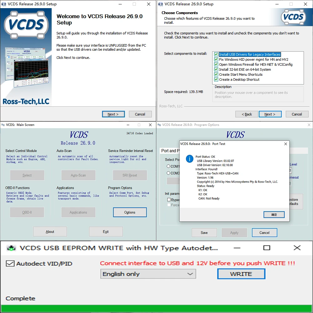 UPDATE SOFTWAE VAG-COM  OBD2 Scanner HEX 2 USB Interface FOR VW AUDI Skoda Seat Unlimited VINs Atmega162 Multilingual VCDs