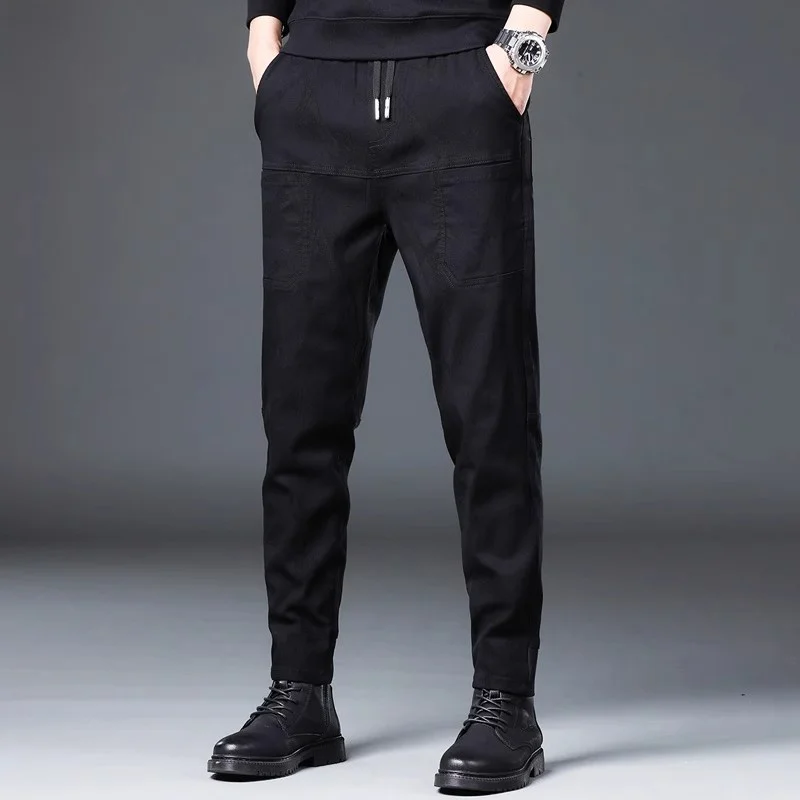 

Мужские повседневные брюки весна 2024: модные, универсальные, свободного кроя, с эластичным поясом, карго, не мнущиеся