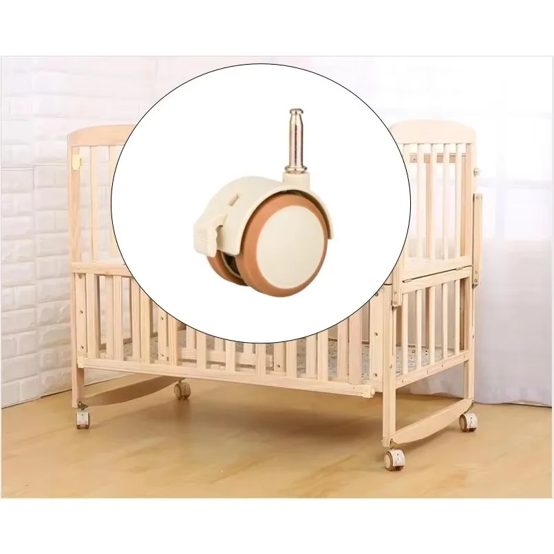 

2/4Pcs 2'' Furniture Crib Swivel Casters Cabinet Clamp with Brake Wheels Nylon Furniture support leg for Chairs Baby Bed Trolley
