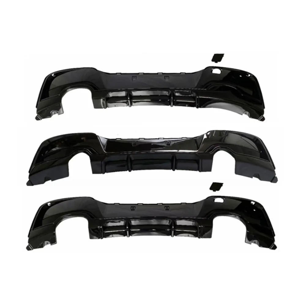 ABS Carbon Car Rear Bumper Lip Diffuser Gloss Black Extension Covers For BMW 1 Series F20 M Sport M135i 2012 - 2014 Gloss Black