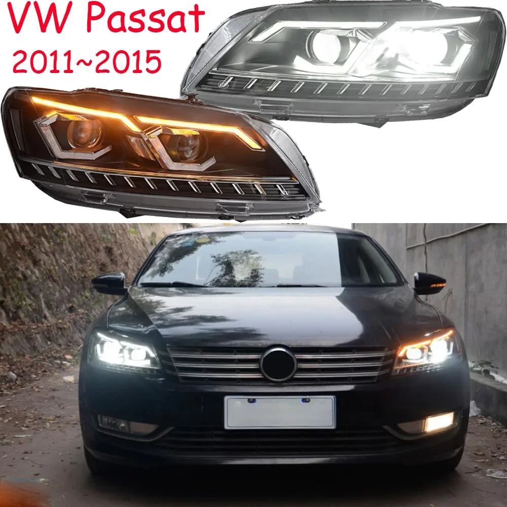 2pcs dynamic Video Passat B7 Headlight 2011~2015 Magotan Headlight DRL Hid Head Lamp Angel Eye Bi Xenon Beam Accessories