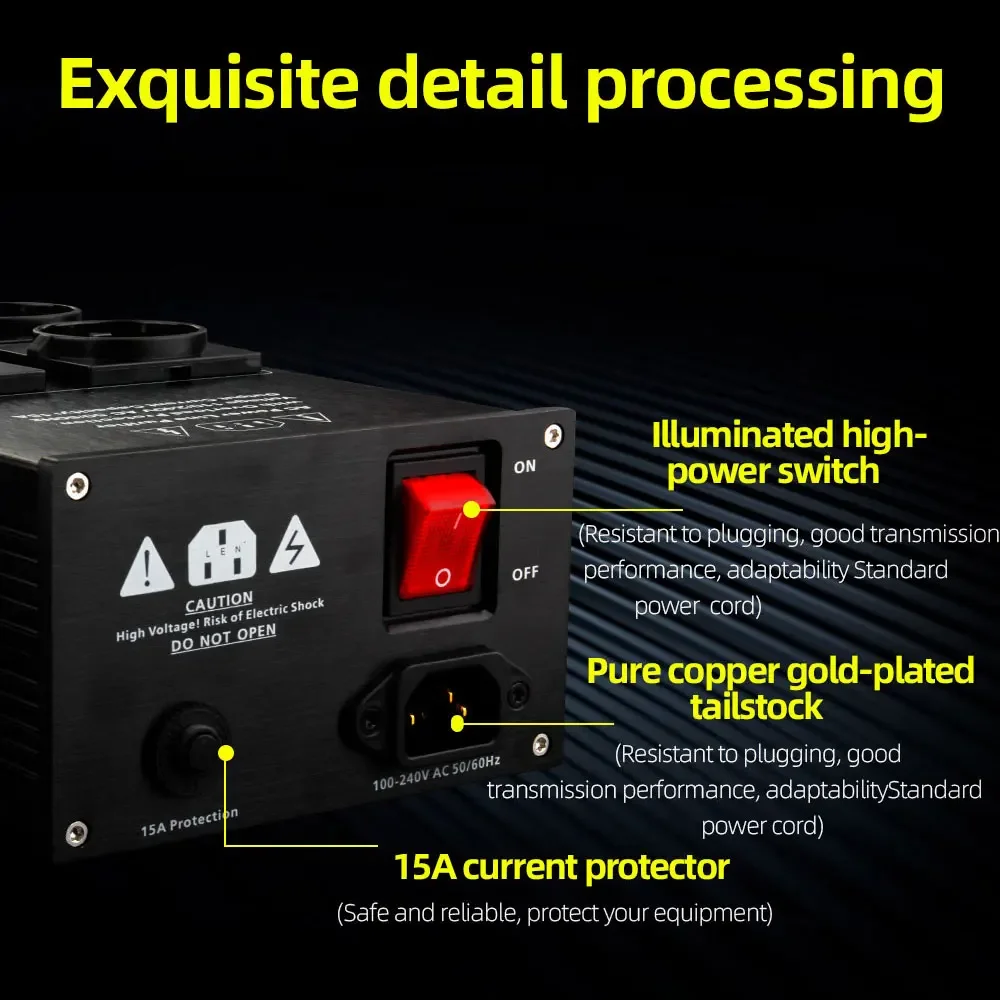 HiFi Power Filter Eu Plug Power Noise Filter Amplifier Power Conditioner EU Outlets Power Strip Purifier Audio Noise Ac Power