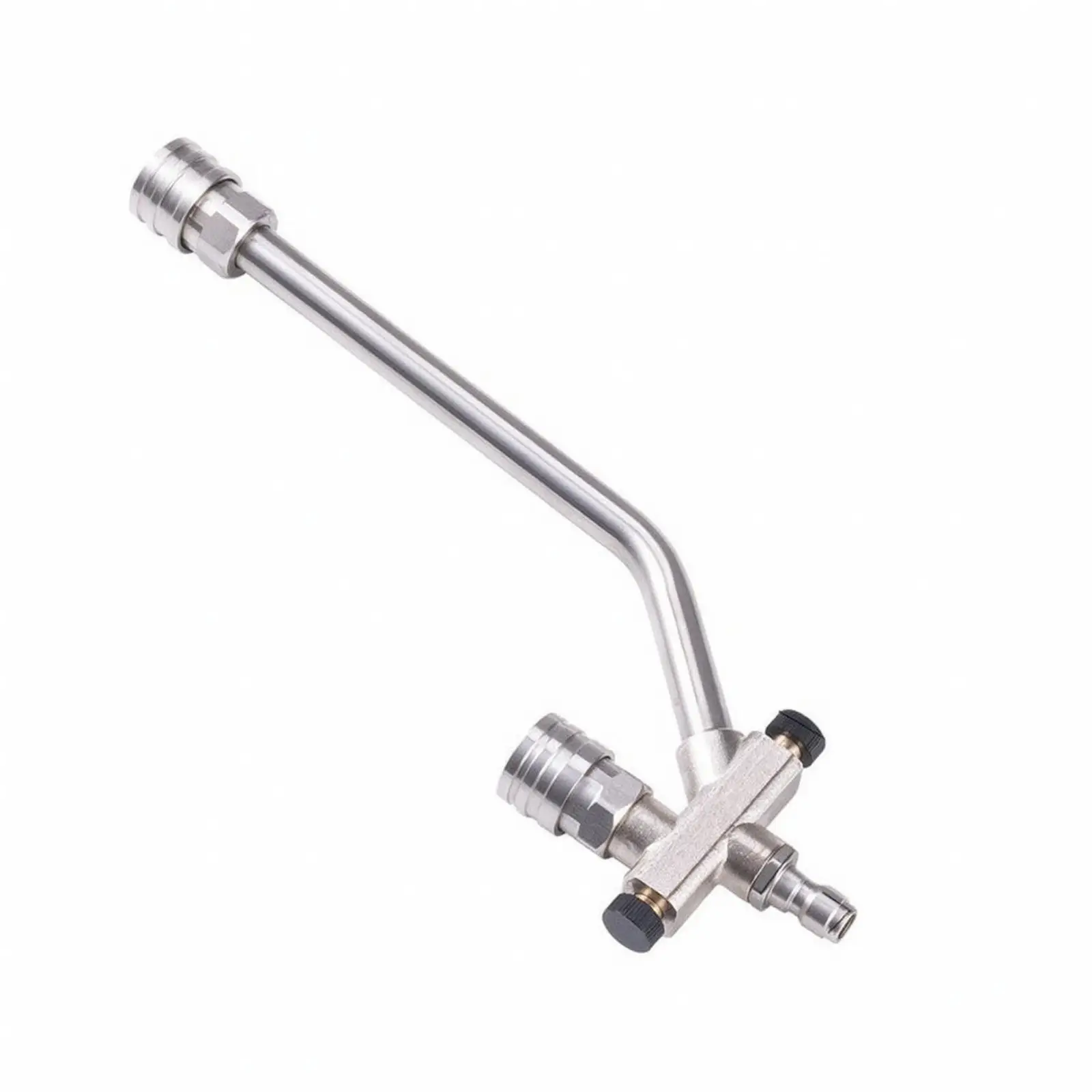 High Pressure Sprayer Nozzle for Car Washing Stainless Steel Double Rod Quick Connect Water Spray with Valve Handle for Garage